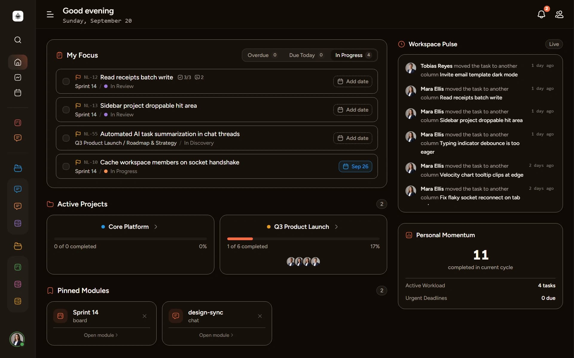 crwsync workspace dashboard